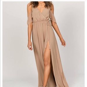 Beige Goddess Maxi Dress